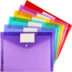 6 Pack Clear Document Folders Plastic Envelopes
