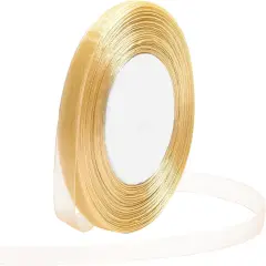 Gold Sheer Organza Ribbon - 3/8 Inch, 50 Yards