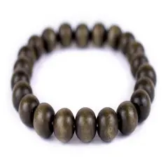 The Bead Chest Wood Stretch Bracelet, Olive Green - Stackable Beaded Jewelry, Unisex for Men & Women
