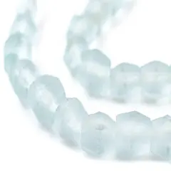 The Bead Chest Clear Aqua Faceted Bicone Java Recycled Glass Beads (12mm) - Full Strand of Faceted Bottle Glass Beads | Approximately 33 Beads