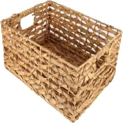 Rectangular Water Hyacinth Storage Basket, Wicker Baskets for Organizing,Hyacinth Baskets with Handle