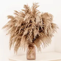 20 Pcs 23 Inch Tall Fluffy Pampas Grass XL Size Brown Dry Pompous Grass Decor Wedding Flower Boho Decor Natural Pompas Flower Bouquet