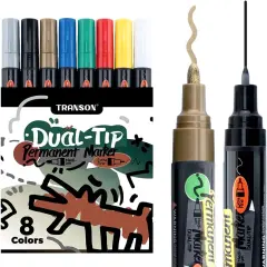8 Colors Dual-tip Permanent Paint Markers Oil Based Waterproof