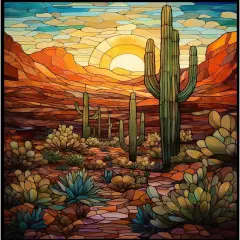 Paint by Numbers Kit for Adults - Cactus DIY Adult Paint by Number Kits Wilderness Landscape Acrylic Canvas Painting for Adults Beginners Kids Art Crafts Without Frame