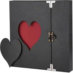 Scrapbook Handmade DIY Family Photo Albums Couples Memory Book Black Page Scrap Book for Anniversary, Christmas, Valentine's Day, Birthday (Black)