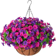 Artificial Fake Hanging Flowers with Basket