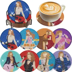 Diamond Art Painting Coasters Kits - 8 PCS Pop Star Diamond Painting Kits