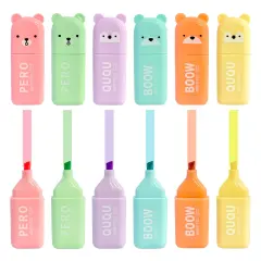 Wrapables Cute and Colorful Highlighters, Marker Pens, Stationery Supplies (Set of 6), Bears