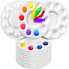 Paint Tray Palettes, 32 Pack Plastic Paint Pallets, Painting Tray Palette, Round Paint Holder Tray, DIY Craft, Art Painting, Classes, Play Party