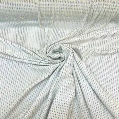 1 Yard Iridescent Rhinestone Stretch Mesh Fabric AB Crystal Power Net For Costumes & Fashion 54&rdquo; Wide White