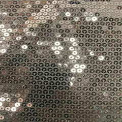 1 Yard Sewed Sequins Stretch Polyester Spandex Fabric For Dancewear Formal 56" Width Black