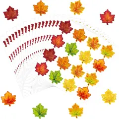 400 Pcs Fall Maple Leaf Stickers 8 Colors Autumn Leaves-Red, Orange, Yellow