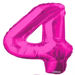 34" Numeral 4 Balloon - Pink, 1ct