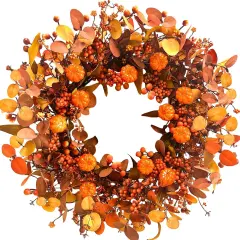 Fall Autumn Pumpkin Wreath - 22 Inch
