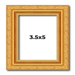 3.5x5 Museum-Quality Picture Frame with UV-Resistant Acrylic & Acid-Free Backing, Available in 4 Finishes - Gold, Silver, Bronze, and Black
