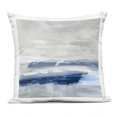 Stupell Industries Grey Blue Abstract Composition Outdoor Pillow, 18 x 7 x 18