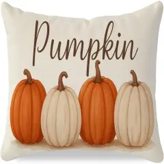 Harvest Orange Pumpkin Lumbar Decorative Cushion Case