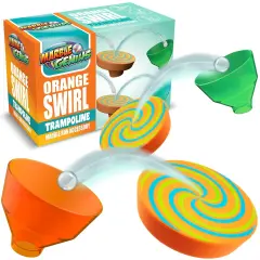 Marble Genius Stunts Trampoline Set: Includes 2 New Patented Trampolines and 2 Catch Buckets, Compatible with Other Marble Genius Products, for Ages 5 and Above, Orange Swirl