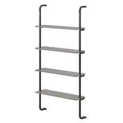 4-Tier Industrial Pipe Shelving with Metal Frame Perfect for Living Room or Kitchen Oak