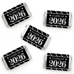 Big Dot of Happiness Graduation Cheers - Mini Candy Bar Wrapper Stickers - 2026 Graduation Party Small Favors - 40 Count