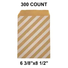 Durable White Paper Merchandise Bags 6 3/8" x 8 1/2" Diagonal