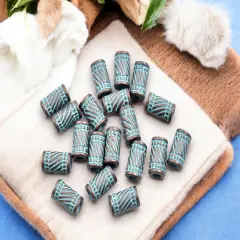 *50* 11x6mm Copper Patina Tube Beads
