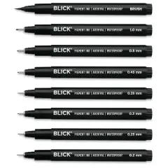 Blick Studio Pigment Liners - Black, Set of 8, Assorted