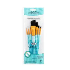 RCC 416 | Crafter's Choice&trade; 7pc Black Taklon Variety Brush Set