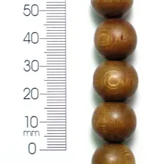 6 Packs of Wood Beads - Brown - 15mm - 8" Strand