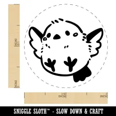Chubby Chibi Flying Bird Cartoon Self-Inking Rubber Stamp Crafting Planners Brown