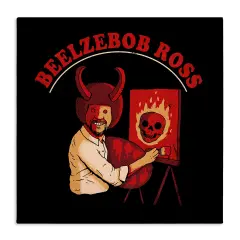 Beelzebob Ross Text Funny Spooky Painting EaselCanvas Art