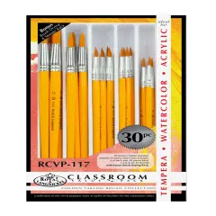 RCVP-117 | Gold Taklon Standard Handle 30pc Round Brush Value Set