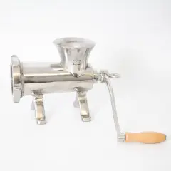 Lehman's Clamp-Down Meat Grinder #22, Manual Hand-Cranked Stainless Steel Meat Grinder for Home Use, Easy to Clean and Store