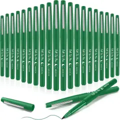 20 Pcs Felt Tip Pens 0.7mm Colored Felt Pens Marker Medium Point Journal Planner for Journaling Writing Note Taking Art Office and School Supplies(Green)