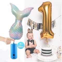 Electric Magic Balloon Pump, Electric Air Inflator Party Air Blower Pump with 1 Nozzle 1 Balloon Cutter and 10 Pcs Long Balloons,Great for Twisty Curly Balloon, Foil Balloons