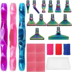 24 pcs Diamond Art Pen Kits, Diamond Art Pens Metal Tips Screw Thread Tips Diamond Art Tools 5D Diamond Art Accessories Tools for DIY Painting Crafts