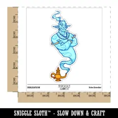 Water Bottle Sticker Set Djinn Genie Jinn Lamp Spirit Cute Waterproof Vinyl Stickers Pack Decal, Skateboard, Laptop, Car, Window, Bumper - 5 Pack
