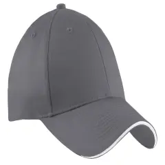 Port & Company&reg; Sandwich Bill Cap Charcoal/ White