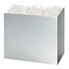 Pack/6: Silver Metallic Basket Box - 6-3/4 x 4 x 5"