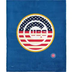 MLB Celebrate Series Silk Touch Sherpa Throw Blanket 50&times;60 Inches Chicago cubs