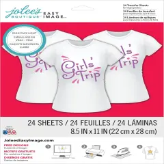 Jolee's Boutique Easy Image Transfer Sheets 8.5"X11" 24/Pkg-For Light Fabrics