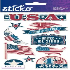 Sticko Vintage Patriotic Words Stickers