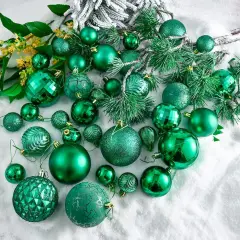 36pcs Emerald Green Christmas Tree Decorations Balls, Bolas De Navidad, 2024 Christmas Decor, Indoor Outdoor Shatterproof Christmas Ornaments, Xmars Party Wedding Suppiles