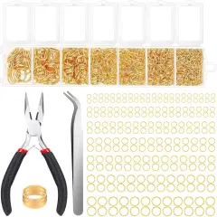 1500Pcs Jewelry Necklace Repair Kit with Jewelry Making Supplies and Jewelry Pliers for Bangle Charms, Earrings and Nail Piercing