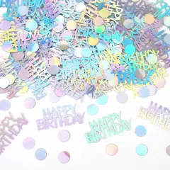 Happy Birthday Confetti, Birthday Party Confetti Metallic Foil Sprinkles Confetti Table Scatter for Kids Adult Party Baby Shower Decorations