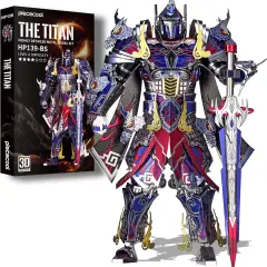 3D Metal Puzzles Mecha Model Kits-The Titan Figure Model Building Blocks Kits for Kids, DIY Brain Teaser 3D Puzzle for Men Teen Students Hobbies Fidget Toys Gifts -157 Pcs