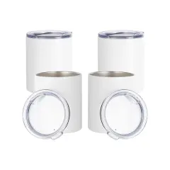 Craft Express 4 Pack 10oz Stainless Steel Sublimation Lowballs with Lids