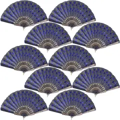 10 Pack Fabric Folding Handheld Fans