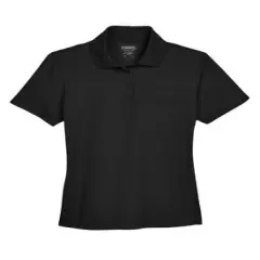 CORE365&reg; Women's Origin Performance Piqu&eacute; Polo Shirt with Pocket &ndash; Moisture-Wicking, UV Protection, Anti-Microbial, Lightweight Polyester Black