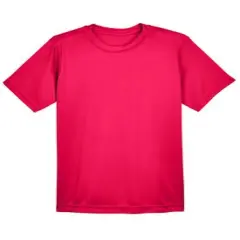 UltraClub&reg; Youth Cool & Dry Basic Performance Crew Neck Short Sleeve T-Shirt RED